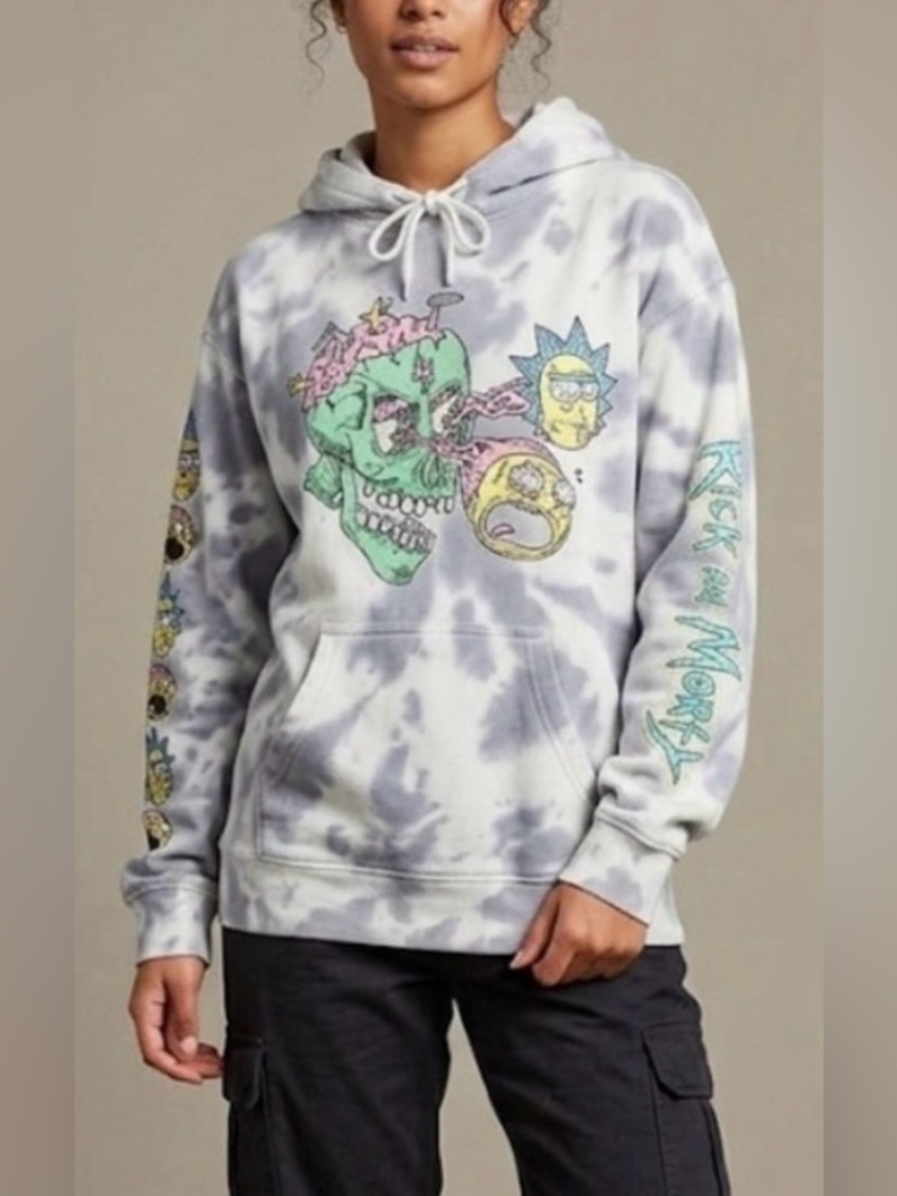 Adult Swim Rick & Morty Cartoon Graphic Hoodie Sweatshirt Size Small